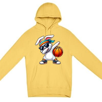 Funny Dabbing Bunny Playing Basketball Easter Day Premium Pullover Hoodie