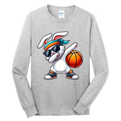 Funny Dabbing Bunny Playing Basketball Easter Day Tall Long Sleeve T-Shirt