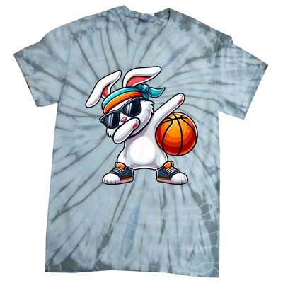 Funny Dabbing Bunny Playing Basketball Easter Day Tie-Dye T-Shirt