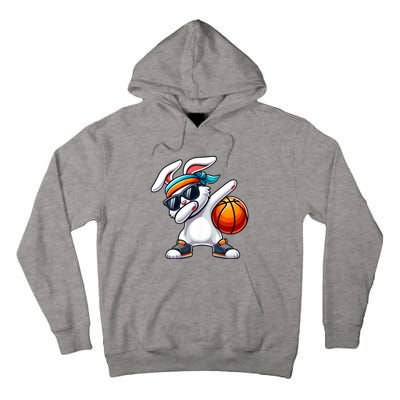 Funny Dabbing Bunny Playing Basketball Easter Day Tall Hoodie