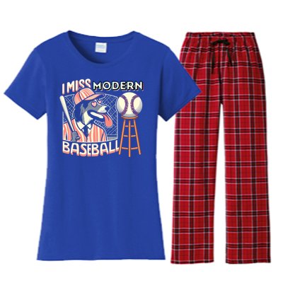 Funny Dog Baseball Meme Cute Gift Women's Flannel Pajama Set