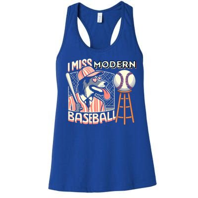 Funny Dog Baseball Meme Cute Gift Women's Racerback Tank