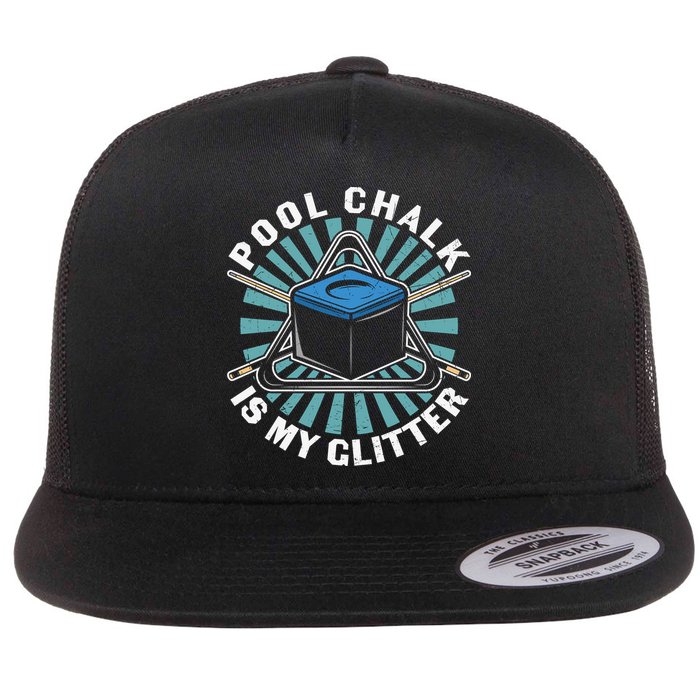 Father's Day Billiards Dad Pool Chalk Gift For Dad Flat Bill Trucker Hat
