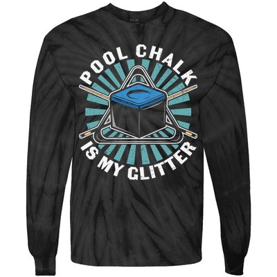 Father's Day Billiards Dad Pool Chalk Gift For Dad Tie-Dye Long Sleeve Shirt