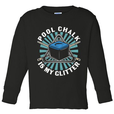 Father's Day Billiards Dad Pool Chalk Gift For Dad Toddler Long Sleeve Shirt