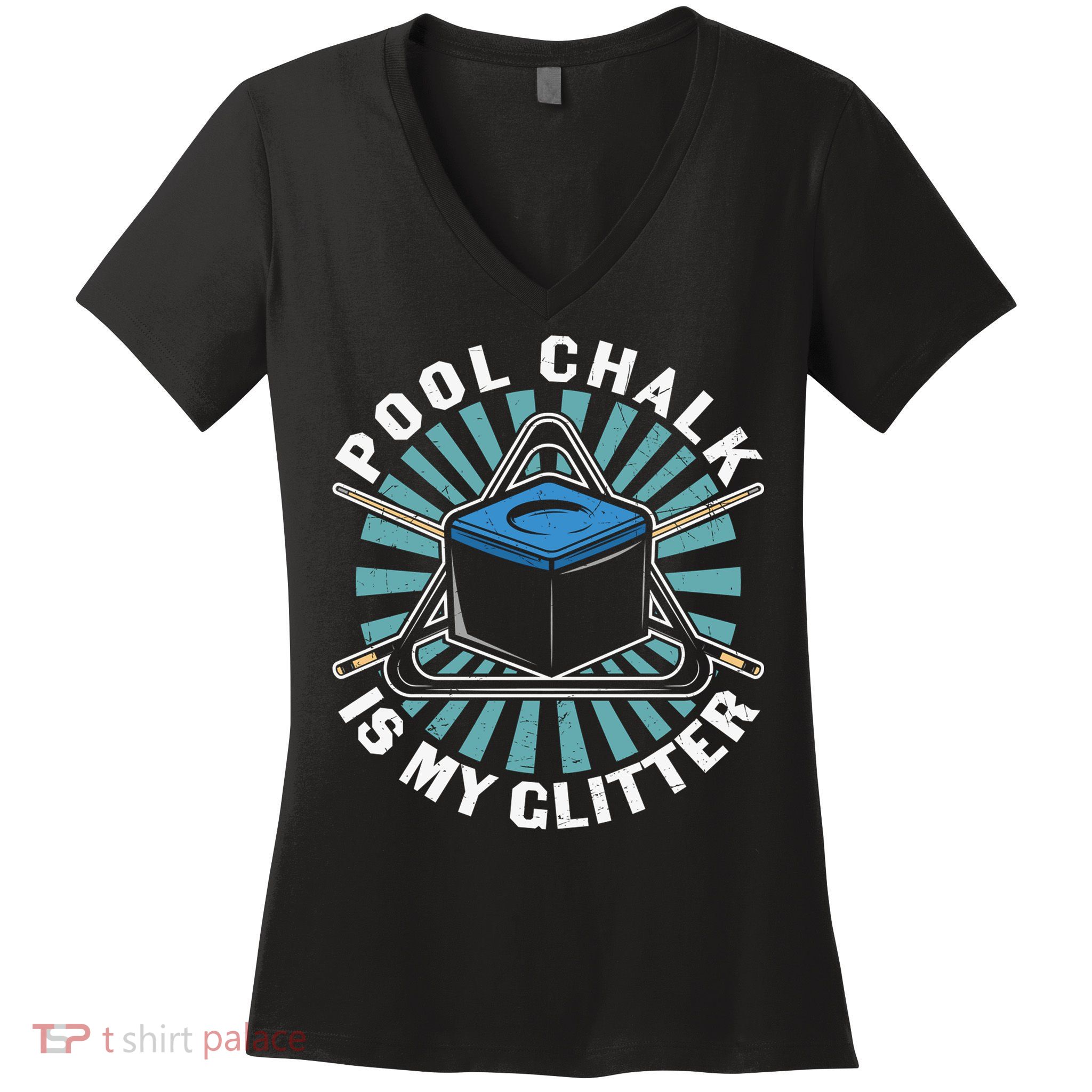 Father's Day Billiards Dad Pool Chalk Gift For Dad Women's V-Neck T-Shirt