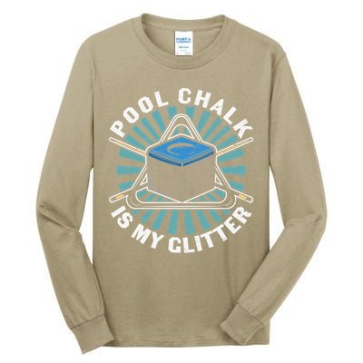 Father's Day Billiards Dad Pool Chalk Gift For Dad Tall Long Sleeve T-Shirt