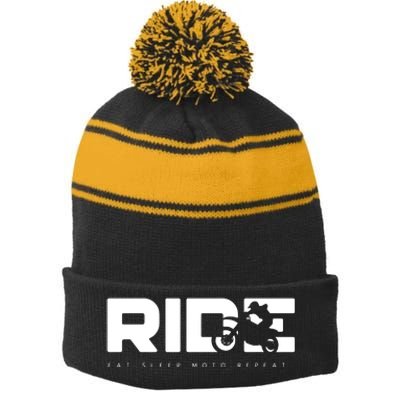 Funny Dirt Bike Motocross Apparel Motocross Stripe Pom Pom Beanie