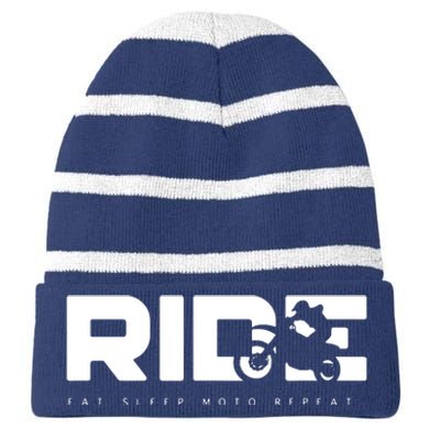 Funny Dirt Bike Motocross Apparel Motocross Striped Beanie with Solid Band