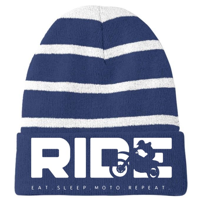 Funny Dirt Bike Motocross Apparel Motocross Striped Beanie with Solid Band