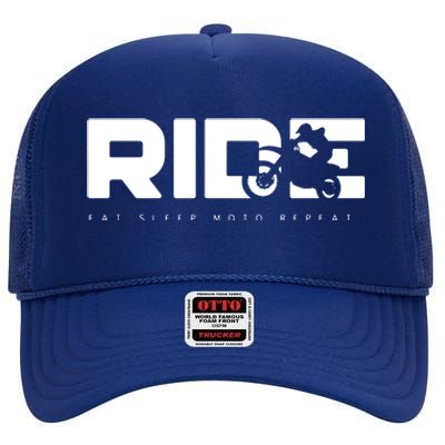 Funny Dirt Bike Motocross Apparel Motocross High Crown Mesh Back Trucker Hat