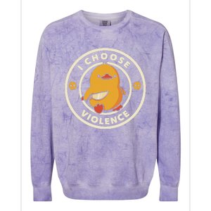 Funny Duck By Tobe Fonseca I Choose Violence Colorblast Crewneck Sweatshirt