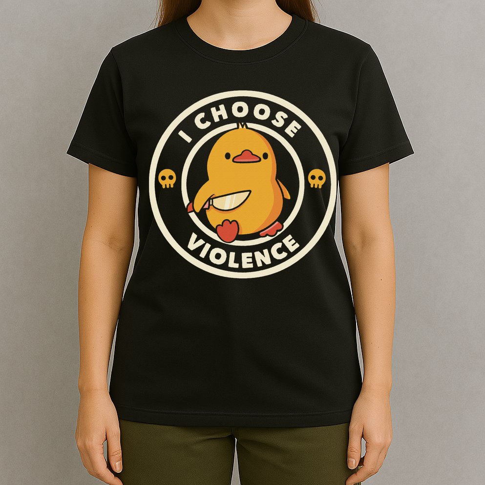 Funny Duck By Tobe Fonseca I Choose Violence T-Shirt