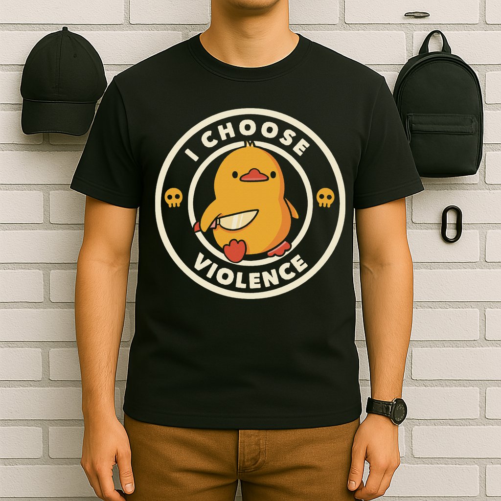 Funny Duck By Tobe Fonseca I Choose Violence T-Shirt