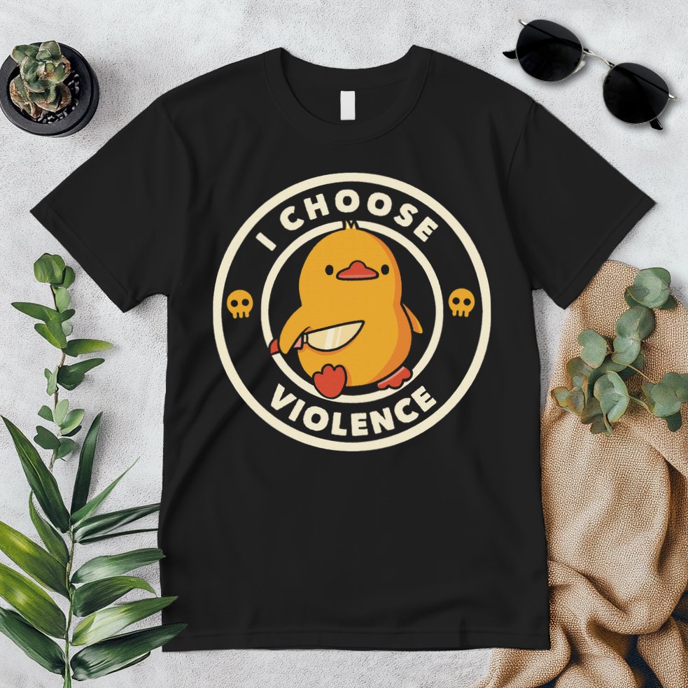 Funny Duck By Tobe Fonseca I Choose Violence Premium T-Shirt