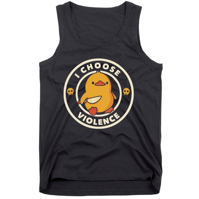 Funny Duck By Tobe Fonseca I Choose Violence Tank Top