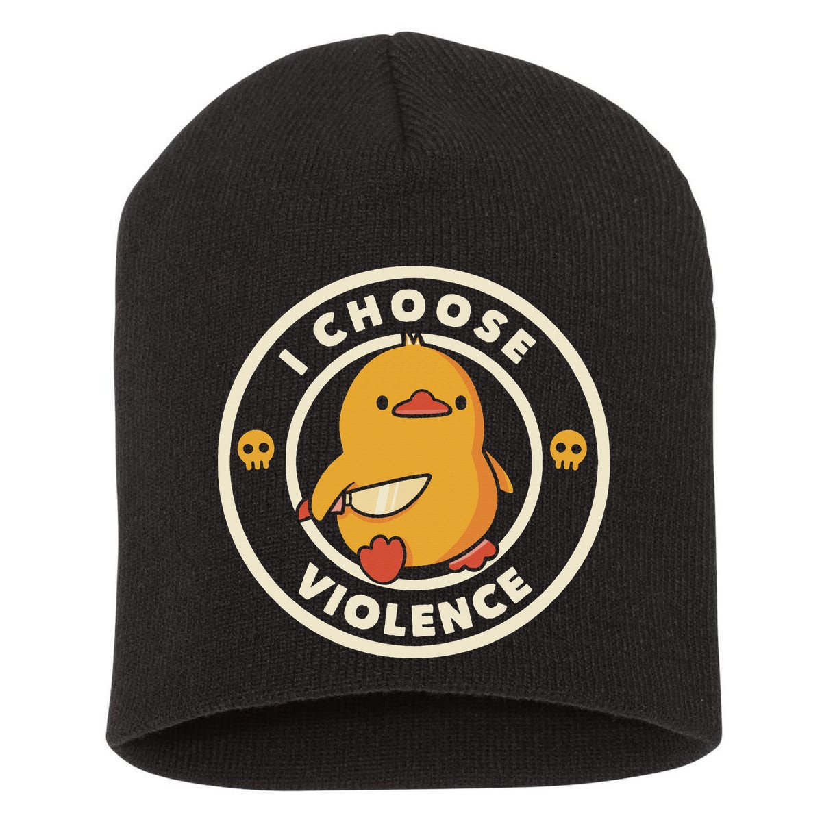 Funny Duck By Tobe Fonseca I Choose Violence Short Acrylic Beanie
