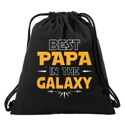 Fathers Day Best Papa In The Galaxy Movie Parody Drawstring Bag
