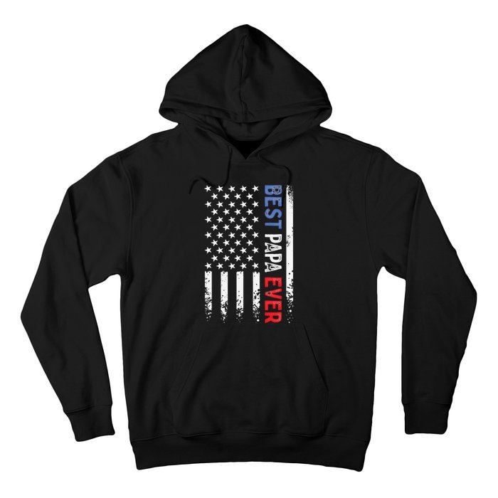 Father's Day Best Papa Ever with US American Flag Hoodie