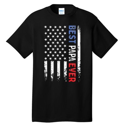 Father's Day Best Papa Ever with US American Flag Tall T-Shirt