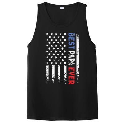 Father's Day Best Papa Ever with US American Flag PosiCharge Competitor Tank