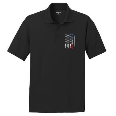 Father's Day Best Papa Ever with US American Flag PosiCharge RacerMesh Polo