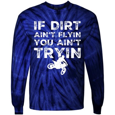 Funny Dirt Bike Riding Motocross Rider Supercross Tie-Dye Long Sleeve Shirt