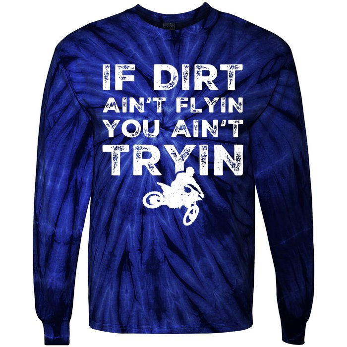 Funny Dirt Bike Riding Motocross Rider Supercross Tie-Dye Long Sleeve Shirt