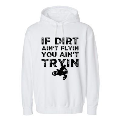 Funny Dirt Bike Riding Motocross Rider Supercross Garment-Dyed Fleece Hoodie