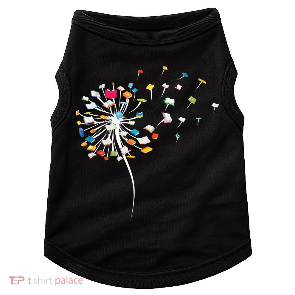 Funny Dandelion Books Gift For Reading Lover Doggie Tank