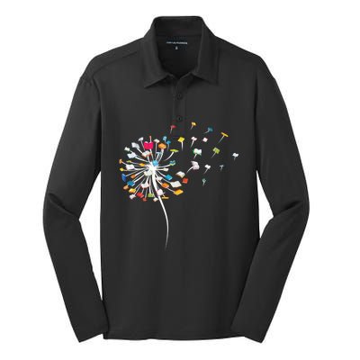 Funny Dandelion Books Gift For Reading Lover Silk Touch Performance Long Sleeve Polo