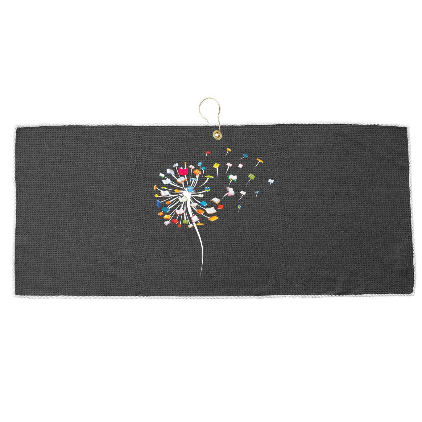 Funny Dandelion Books Gift For Reading Lover Large Microfiber Waffle Golf Towel