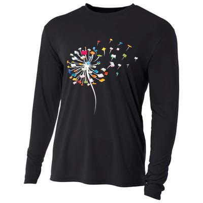 Funny Dandelion Books Gift For Reading Lover Cooling Performance Long Sleeve Crew
