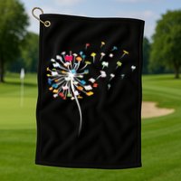 Funny Dandelion Books Gift For Reading Lover Golf Towel