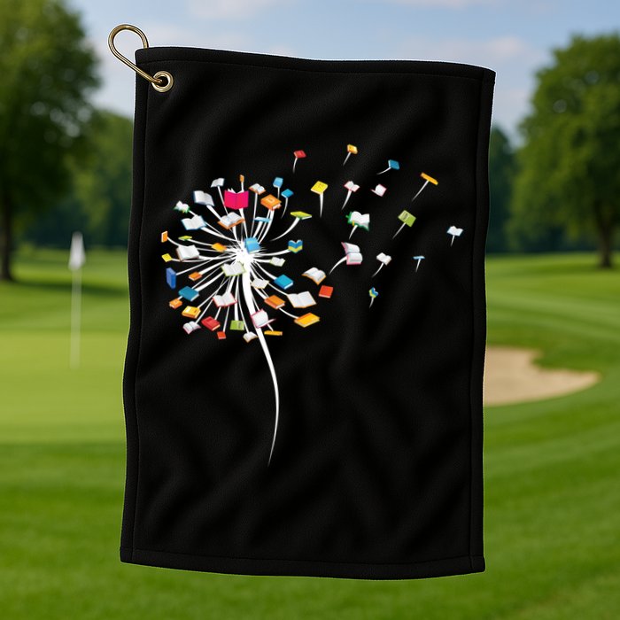 Funny Dandelion Books Gift For Reading Lover Golf Towel