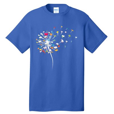 Funny Dandelion Books Gift For Reading Lover Tall T-Shirt