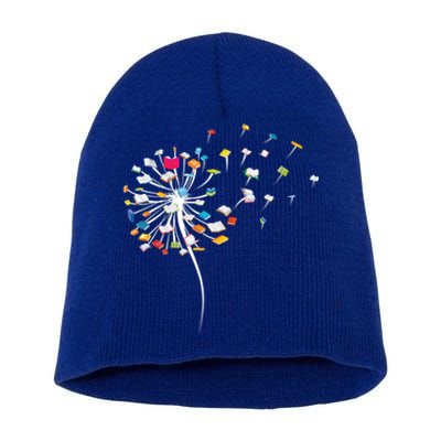 Funny Dandelion Books Gift For Reading Lover Short Acrylic Beanie