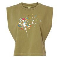 Funny Dandelion Books Gift For Reading Lover Garment-Dyed Women's Muscle Tee