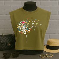 Funny Dandelion Books Gift For Reading Lover Garment-Dyed Women's Muscle Tee