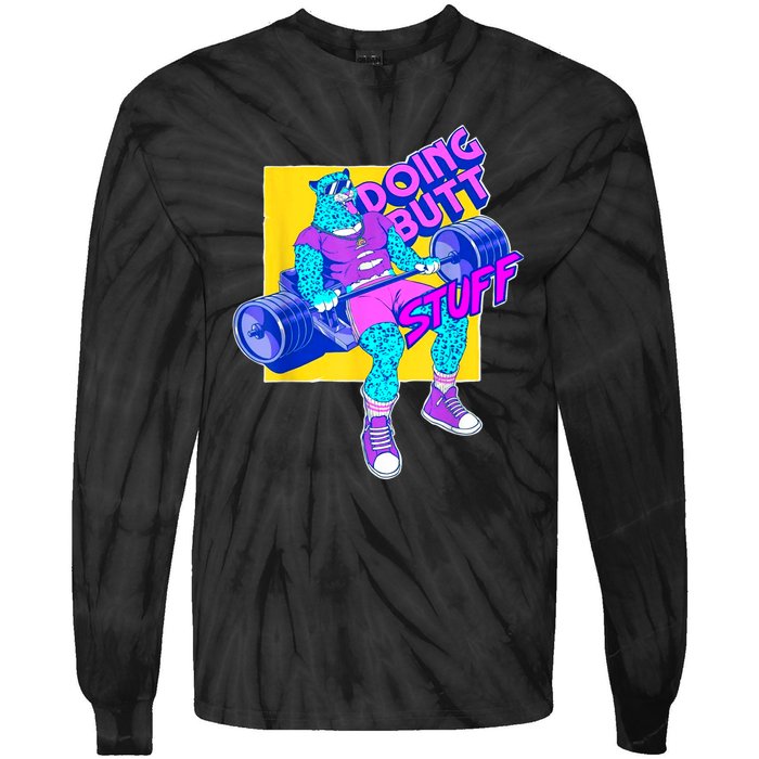 Funny Doing Butt Stuff Workout Bodybuilding Fitness Gym Tie-Dye Long Sleeve Shirt