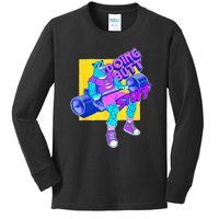 Funny Doing Butt Stuff Workout Bodybuilding Fitness Gym Kids Long Sleeve Shirt