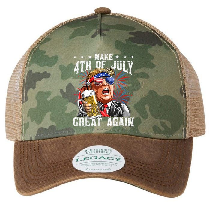 Funny Drinking Beer Team Make 4th Of July Great Again Trump Legacy Tie Dye Trucker Hat