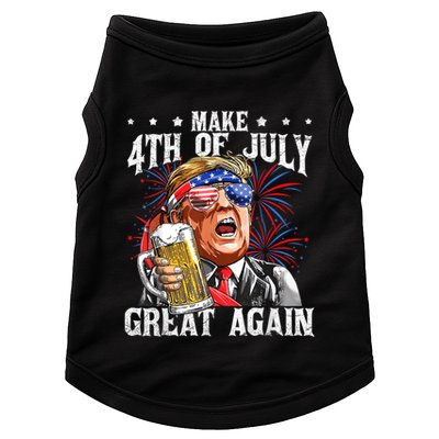 Funny Drinking Beer Team Make 4th Of July Great Again Trump Doggie Tank
