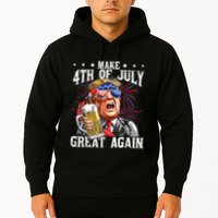 Funny Drinking Beer Team Make 4th Of July Great Again Trump Hoodie