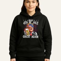 Funny Drinking Beer Team Make 4th Of July Great Again Trump Hoodie