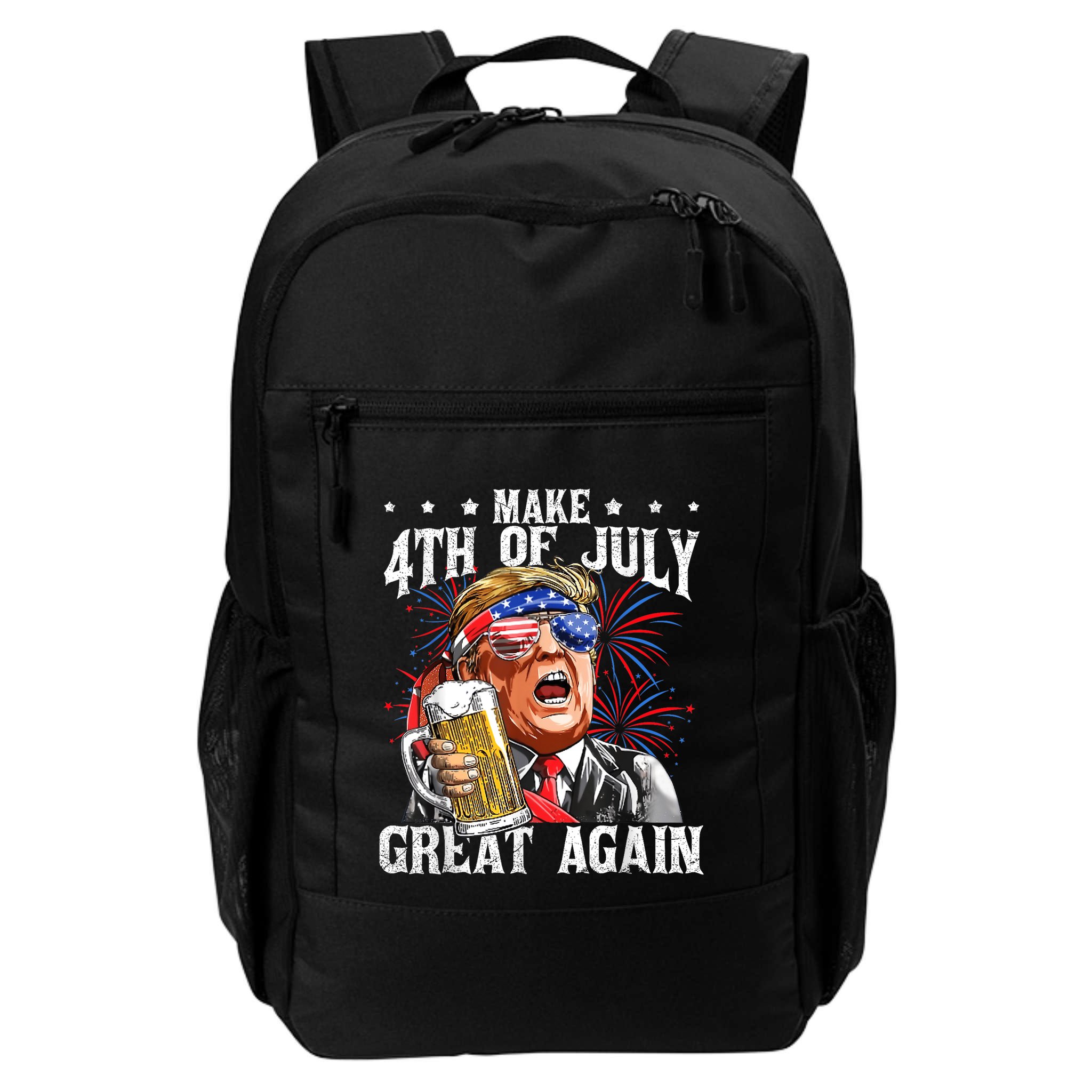 Funny Drinking Beer Team Make 4th Of July Great Again Trump Backpack