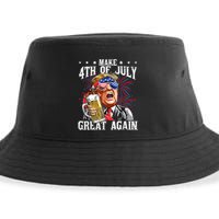 Funny Drinking Beer Team Make 4th Of July Great Again Trump Sustainable Bucket Hat