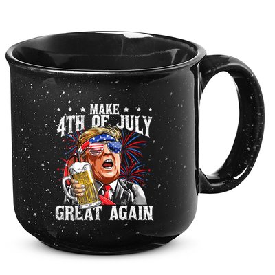 Funny Drinking Beer Team Make 4th Of July Great Again Trump 15oz Campfire Ceramic Mug
