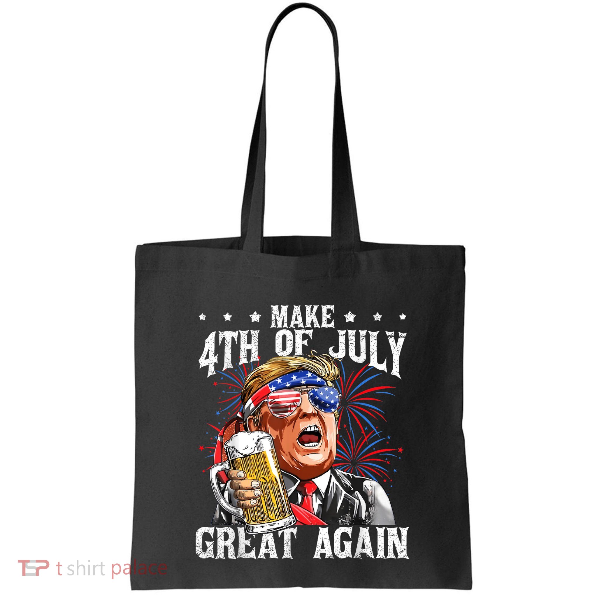 Funny Drinking Beer Team Make 4th Of July Great Again Trump Bag
