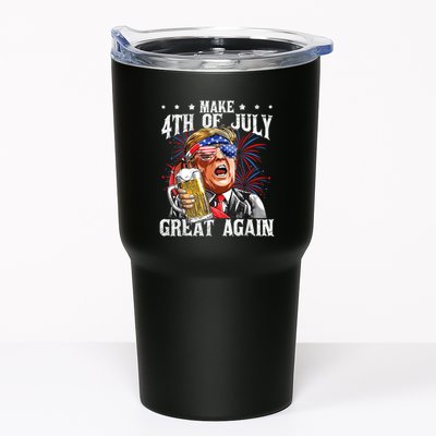 Funny Drinking Beer Team Make 4th Of July Great Again Trump Tumbler
